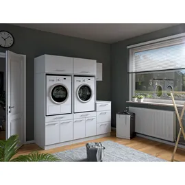 laundreezy Mehrzweckschrank-Set 186 x 200 x 68 cm Weiß