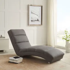 SalesFever Relaxliege SALESFEVER "Komfortable Relaxliege", grau (grau, chrom), B:60cm H:82cm T:170cm, Strukturstoff (100% Polyester), Metall, Sofas, Quergesteppt, Oeko-Tex zertifizierter Bezug, PFC-frei
