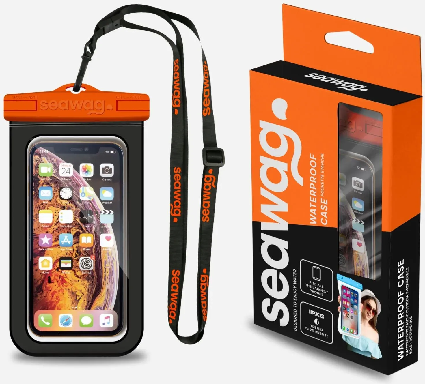 Wasserdichte Smartphone-Tasche Seawag schwarz|orange No Size