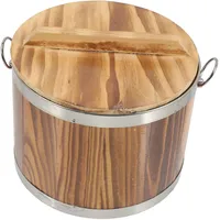 PHENOFICE Reisdampfeimer Holz Mit Deckel Lebensmittelecht Runder Reislagerbehälter Für Sushi Koreanische Speisen Küchenbehälter
