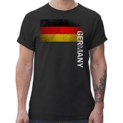 Shirtracer T-Shirt Deutschland Flagge Adler Vintage Germany – Fussball EM 2024 – Herren Premium T-Shirt männer tshirt deutschland – herren fussball shirt em – fanartikel wm schwarz L
