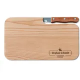 LOOXIS Personalisiertes Frühstücksbrettchen mit Messer, Wunsch-Name graviert – Geschenk-Idee Geburtstag, Vatertag, Muttertag, Frauen und Männer – Erlen-Holz, Vesperbrett, 26x15cm, Motiv 2