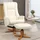 Homcom Relaxsessel Kunstleder 84 x 102 x 71 cm Cremeweiß mit Hocker