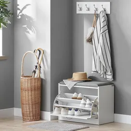 SoBuy Schuhbank FSR16 60 x 46 x 30 cm grau / grau