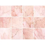 Fliesenaufkleber QUEENCE "Marmor", rosa, B:15cm H:15cm T:0,1cm, Fliesenaufkleber, Stickerfliesen, selbstklebend, Sticker, 12er Set