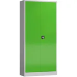 ClassiX Stahlschrank X-530345 lichtgrau, gelbgrün 92,0 x 42,0 x 194,5 cm, aufgebaut