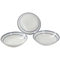 San Ignacio - 3er-Set tiefe Teller Ø20cm mit blauen Linien