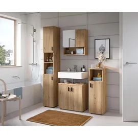 MID.YOU Mone Hochschrank 0 x 0 cm Braun Holz, Kunststoff