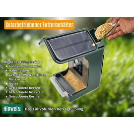 Berger & Schröter Futterhaus ES50BS 150 ml Vogel Grün, Grau mit Bewegungsmelder, Kamera, Speicherkarten-Slot, Solarpanel 1 St. ES50BS