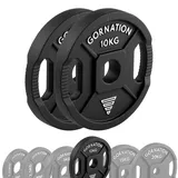 GORNATION Hantelscheiben 50mm aus Gusseisen, Olympische Gewichtsscheiben für Langhantel & Kurzhantel, Weight Plates mit Griffen, Gewichte Set für Krafttraining, Fitness & Calisthenics