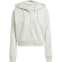 adidas Damen Kapuzensweat Essentials 3-Streifen French Terry, Größe XS in Grau WONALU/WHITE