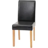 CHEFGASTRO Esszimmerstuhl klassisch und zeitlos HxBxT 90x43x56cm Sitzhöhe 45cm Kunstleder helle Beine Schwarz Küchenstuhl Stuhl