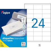 Agipa Universal-Etiketten, 70 x 36 mm, weiß, rechteckig