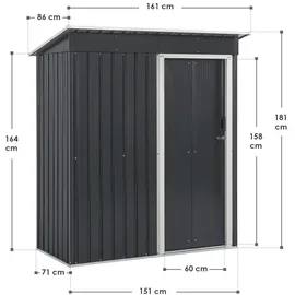 Juskys Gerätehaus S 1,61 x 0,86 m anthrazit