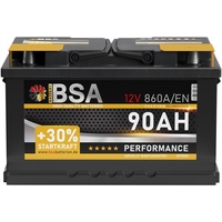 Autobatterie 90Ah 12V 860A/EN Starterbatterie Batterie ers. 80Ah 85Ah 88Ah 92Ah