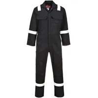 PORTWEST BIZ5 Herren Flammenresistenter Reflektierender Overall Bizweld Iona FR Schwarz, XXL