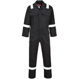 PORTWEST BIZ5 Herren Flammenresistenter Reflektierender Overall Bizweld Iona FR Schwarz, XXL