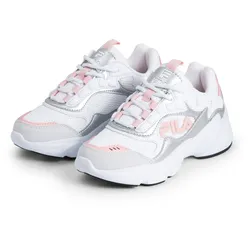 Sneaker FILA "COLLENE LOGO kids", Gr. 32, weiß, silber, Synthetik, Textil, sportlich, Schuhe