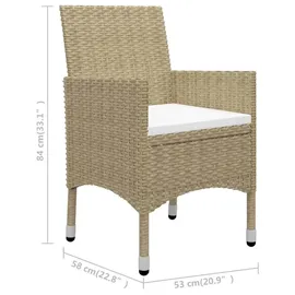 vidaXL Bistroset 3-tlg. beige