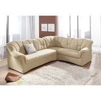 Ecksofa DOMO COLLECTION "Papenburg B/T/H: 242/190/84 cm L-Form" Sofas Gr. B/H/T: 242cm x 84cm x 190cm, Luxus-Microfaser, langer Schenkel links, mit Bettfunktion, beige (natur) wahlweise mit Bettfunktion, Langer Schenkel links oder rechts