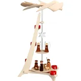 Seiffener Volkskunst Pyramide L-Form, Christi Geburt und Engel, 50 cm,