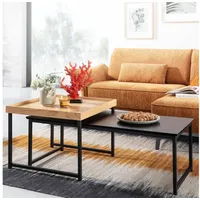 FineBuy Couchtisch Eiche Schwarz 60 x 48 x 45 cm