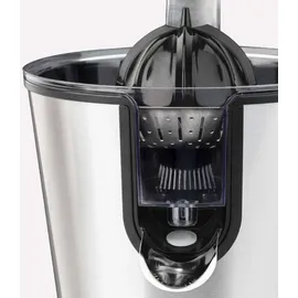 Zilan Elektrische Zitruspresse | Entsafter | Edelstahl | Elektrische Saftpresse | Longlife-Motor | 500 Watt | Auto-Start-Stop | Edelstahlsieb | 2 S... - Silber/Schwarz