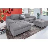 Ecksofa SIT & MORE "Labene L-Form" Sofas Gr. B/H/T: 270cm x 82cm x 90cm, Struktur, Recamiere beidseitig montierbar, XL-ohne Bettfunktion-ohne Bettkasten-ohne Federkern, grau wahlweise mit Bettfunktion und Bettkasten, auch als XXL-Variante