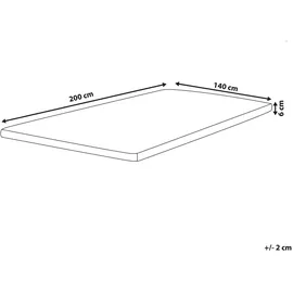 Beliani Comfy Matratzentopper viskoelastisch 140 x 200 cm grau/weiß