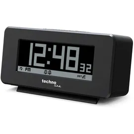 Technoline Funkwecker mit positiv-und Negativ-Display, Matt Schwarz