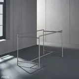 PHOS Design Tischgestell aus Edelstahl, ohne Tischplatte – "Karlsruher Tisch" Serie, : Universal-Tischgestell 140 x 60 cm - 100% Made in germany grau 140 cm x 72.5 cm x 60 cm