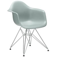 Vitra Stuhl Eames Plastic Armchair DAR 83x63x59 cm hellgrau, Gestell: verchromt, Designer Charles & Ray Eames