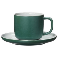 Ritzenhoff & Breker Tasse Jasper Kaffeetasse mit Untertasse 240 ml, Keramik grün