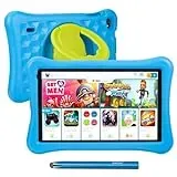 Kinder Tablet HD 10.1” Kindertablet, 12GB (4+8 Expand) RAM 128GB ROM - Kids Tablet KIDOZ APP - Android 13 Tablet mit Kinder mit Touchstift und Sturzsicherer Hülle Vorinstalliertes, Blau