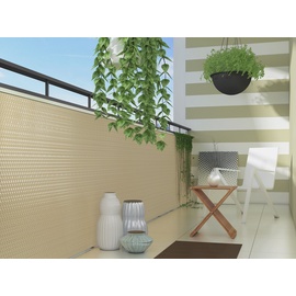 Dynamic24 Polyrattan Sichtschutzmatte 300x100cm beige SG03609-RD18