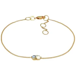 Elli PREMIUM Mondstein Labradorit Rund Basic 375 Gelbgold Armbänder & Armreife   Damen 