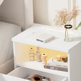 CASARIA Nachttisch Jamie 2er-Set Weiß