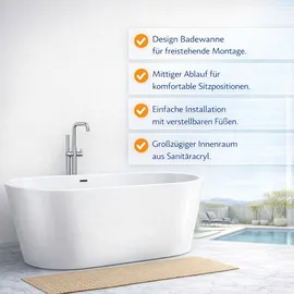 WELLTIME Tavira freistehende Badewanne 74 x 170 cm (WELLTIME)