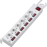 Renkforce Steckdosenleiste 6fach 1,50 m Weiß 1 St.