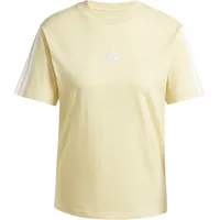 Adidas Essentials 3 Stripes Cotton Kurzarm-t-shirt - Powder Yellow / White 2 - M
