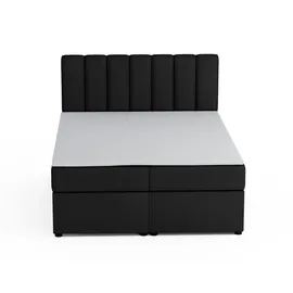 dein schlaf 24 Boxspringbett ROCK 160x200 Velour Schwarz H4 - Schwarz