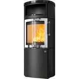 Kaminofen HARK 44-5.8 GT FlameKat 8 kW - Ofenkacheln: Schwarz-Glänzend - Korpus: graphit/verchromt