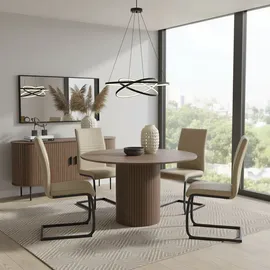 Möbilia Freischwinger Kunstleder taupe