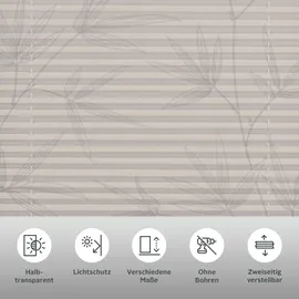 GARDINIA Plissee Dekor Bamboo Moonbeam 40 x 130 cm grau