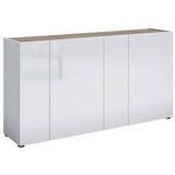 Kitaly Xora Sideboard Tango, Weiß Hochglanz, Holzwerkstoff, 6 Fächer, 174x92x40 cm, Beimöbel erhältlich, stehend, Wohnzimmer, Kommoden & Sideboards, Sideboards