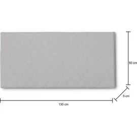 Talamo Italia Bettkopfteil Cleo, Kopfteil aus Kunstleder an der Wand, 100% Made in Italy, geeignet für ein Queen-Size-Bett, Cm 130x60, Weiß - Weiß