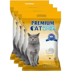 Premium-Katzenklumpstreu aus Bentonit - Zitrone für Katzen 4x5L
