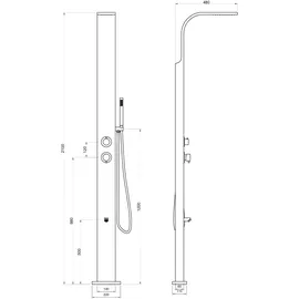 Eclipse HONOLULU silber Gartendusche
