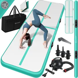 Kesser KESSER® Turnmatte Aufblasbar Airtrack Fitness-Matte Gymnastikmatte inkl. Tragetasche & elektr. Luftpumpe Yogamatte, Tumbling Matten, Trainingsmatte, Turn- & Fitness