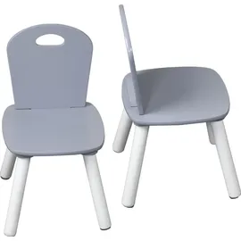 KESPER Kindertisch mit 2 Stühlen grau lackiert